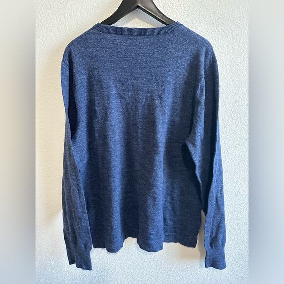 J. Crew 100% Cotton Crew Neck Pullover Sweater Size L Navy - Picture 7 of 7